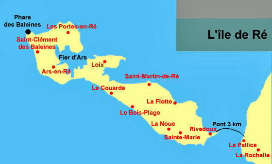 île de Ré, carte des villes et villages