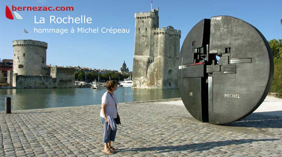 La Rochelle, sculpture Hommage � Michel Cr�peau