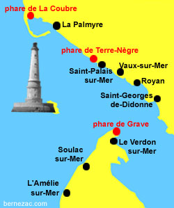 carte situation phare de Cordouan