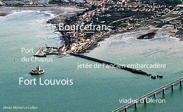 Fort Louvois, situation sur le courreau d'Oléron