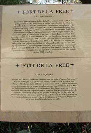 ile de Ré, fort de la prée, panneau informations