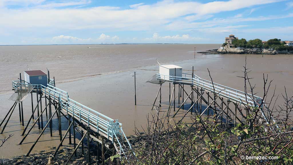 Talmont-sur-Gironde, la falaise du Caillaud, les carrelets