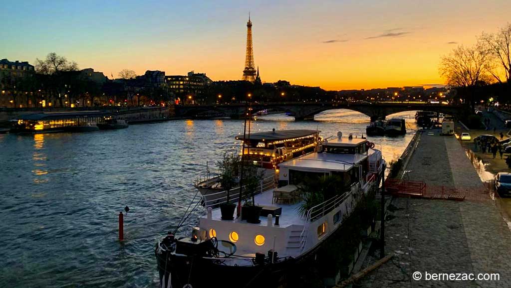 Paris la Seine, coucher de soleil