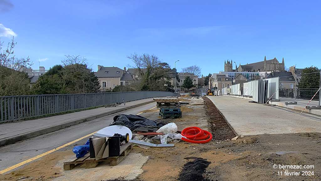 Poitiers, chantier réhabilitation du Pont-Neuf, février 2024