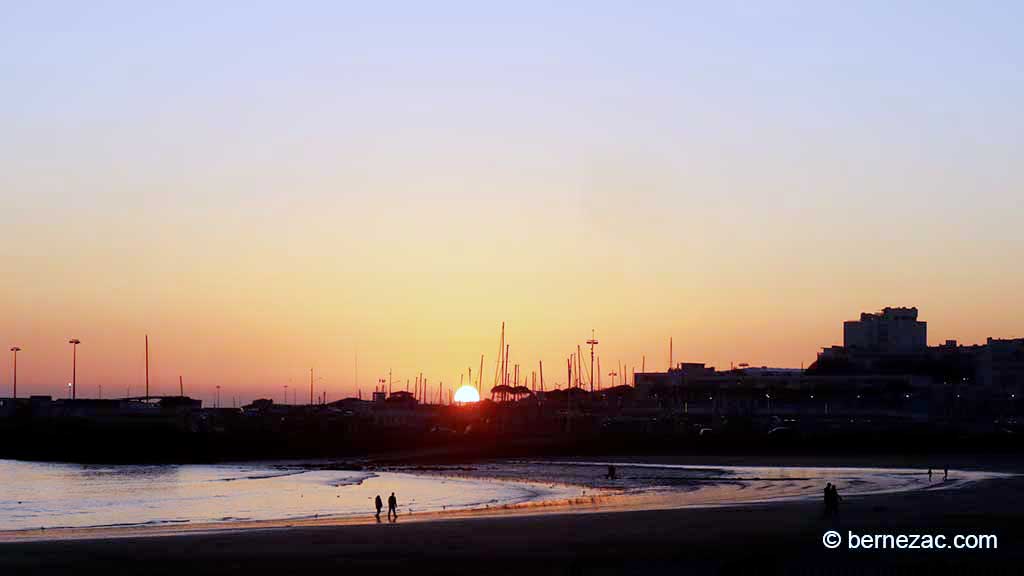 Royan, Grande Conche, coucher de soleil de février