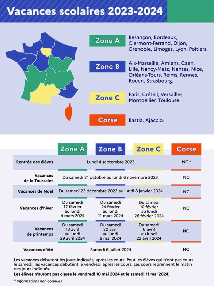 calendrier vacances 2023-2024