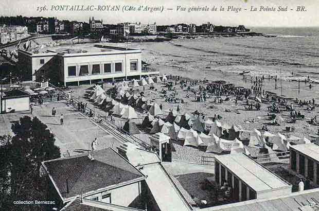 Royan Pontaillac carte postale ancienne, la plage