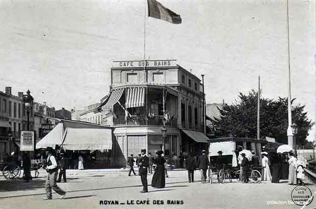 Royan carte postale ancienne, le café des bains