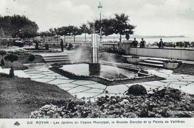 Royan carte postale ancienne, lle Casino Municipal, jardins