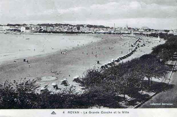 Royan carte postale ancienne, la grande conche 