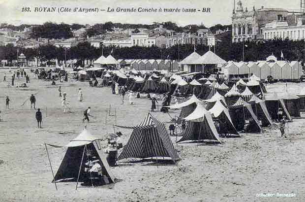 Royan carte postale ancienne, la grande conche