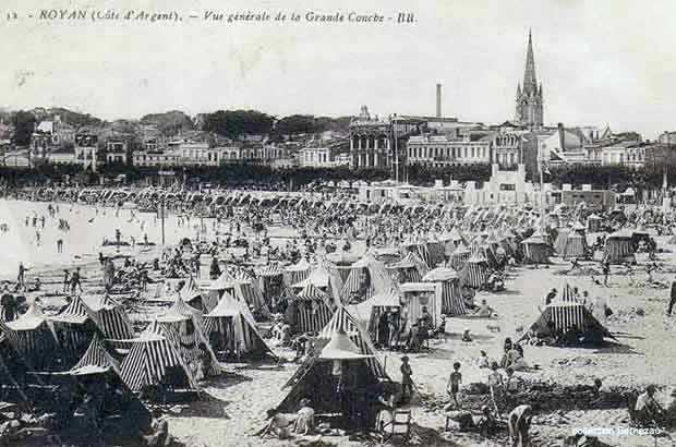 Royan carte postale ancienne, la grande conche