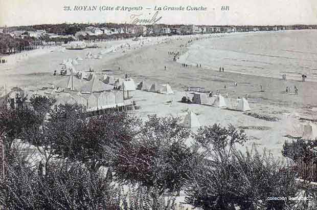 Royan carte postale ancienne, la grande conche 