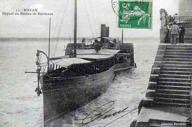 Royan le port carte postale ancienne, le bateau pour Bordeaux