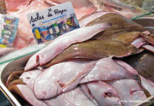 Royan, le marché, soles de Royan